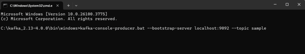 Create kafka producer with cmd