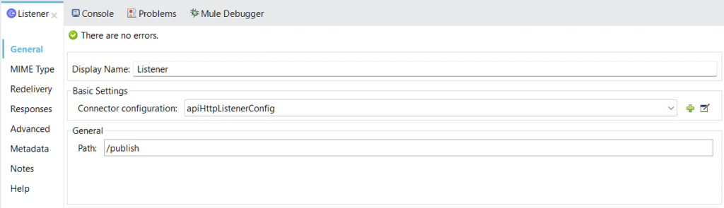 MuleSoft Anypoint Studio HTTP listener
