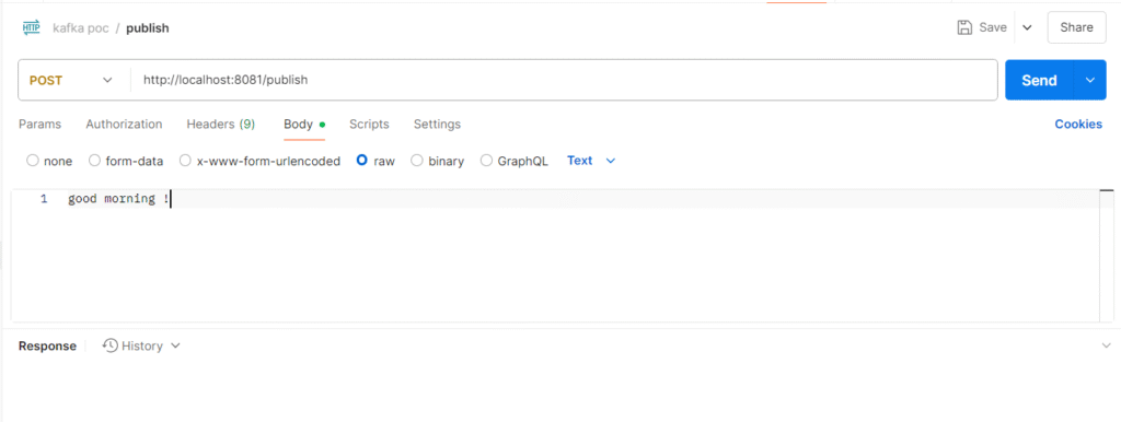 Postman Kafka publish
