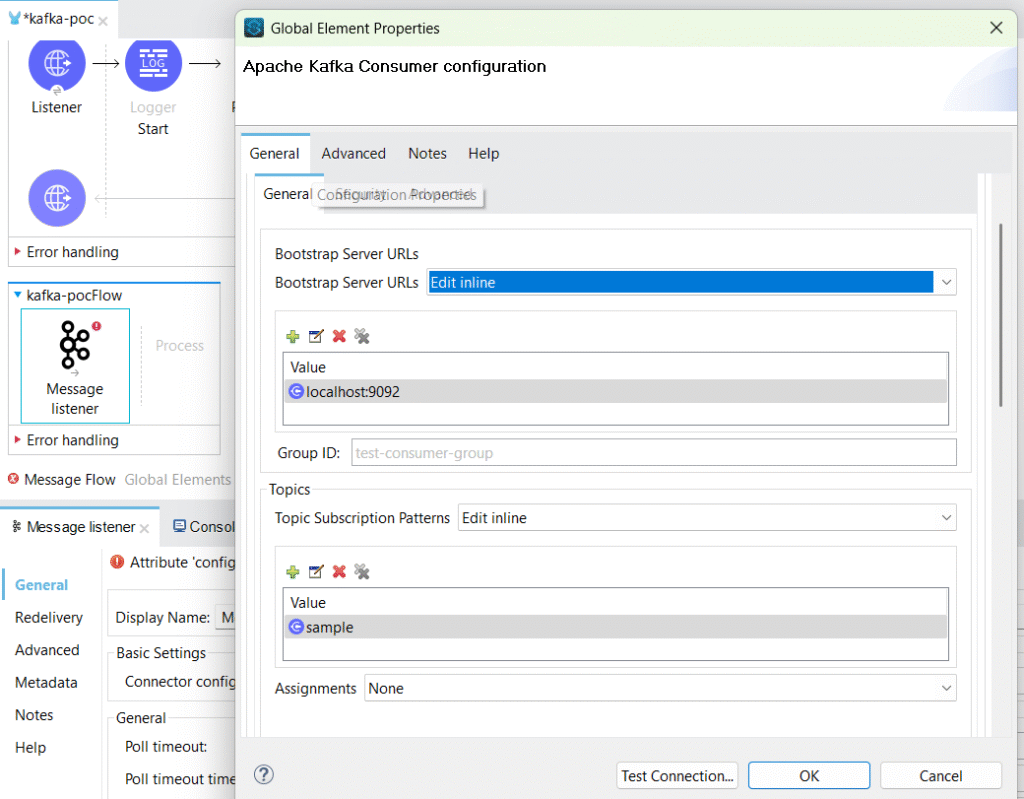 MuleSoft Anypoint Studio Kafka Message Listener