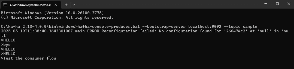 Run application for Kafka message cmd