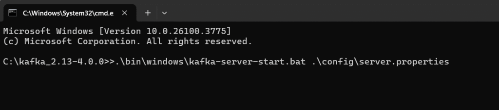 Start kafka using cmd
