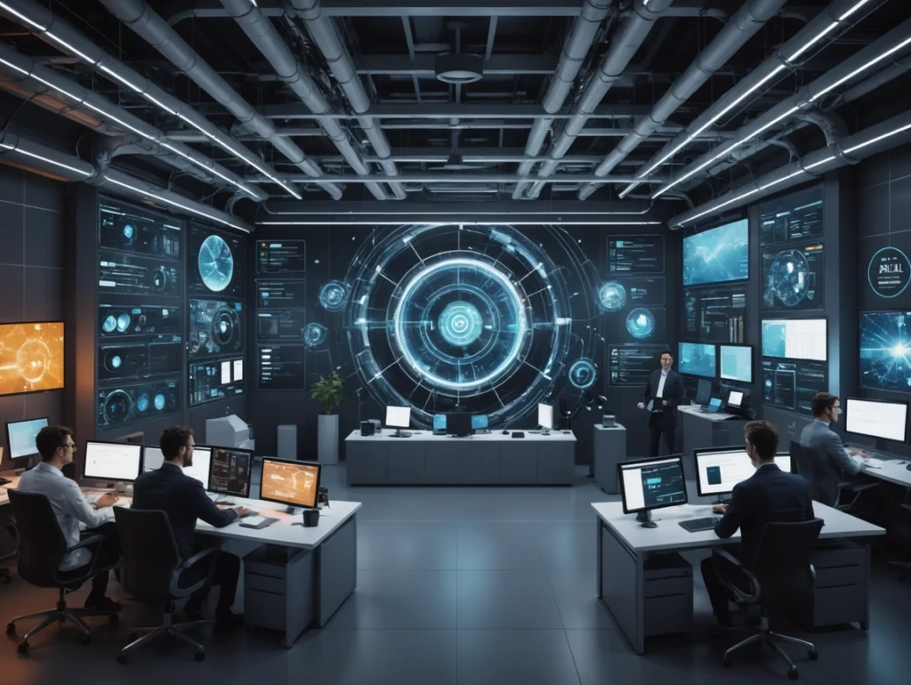 MuleSoft API-led architecture concept — AI-generated digital integration visual